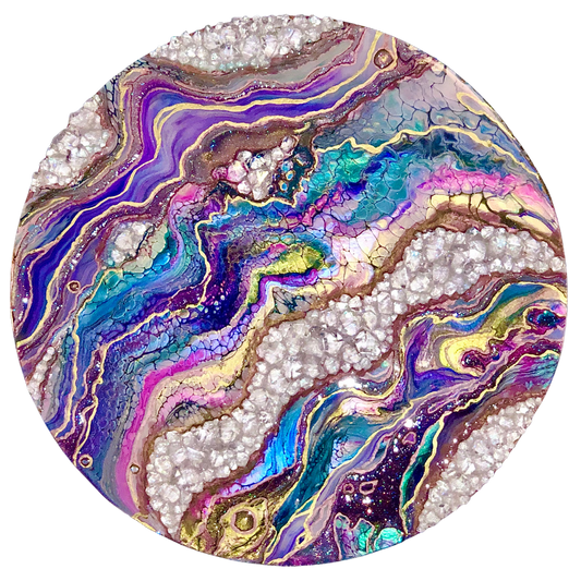 Love on the Rocks - Geode Acrylic & Resin Painting