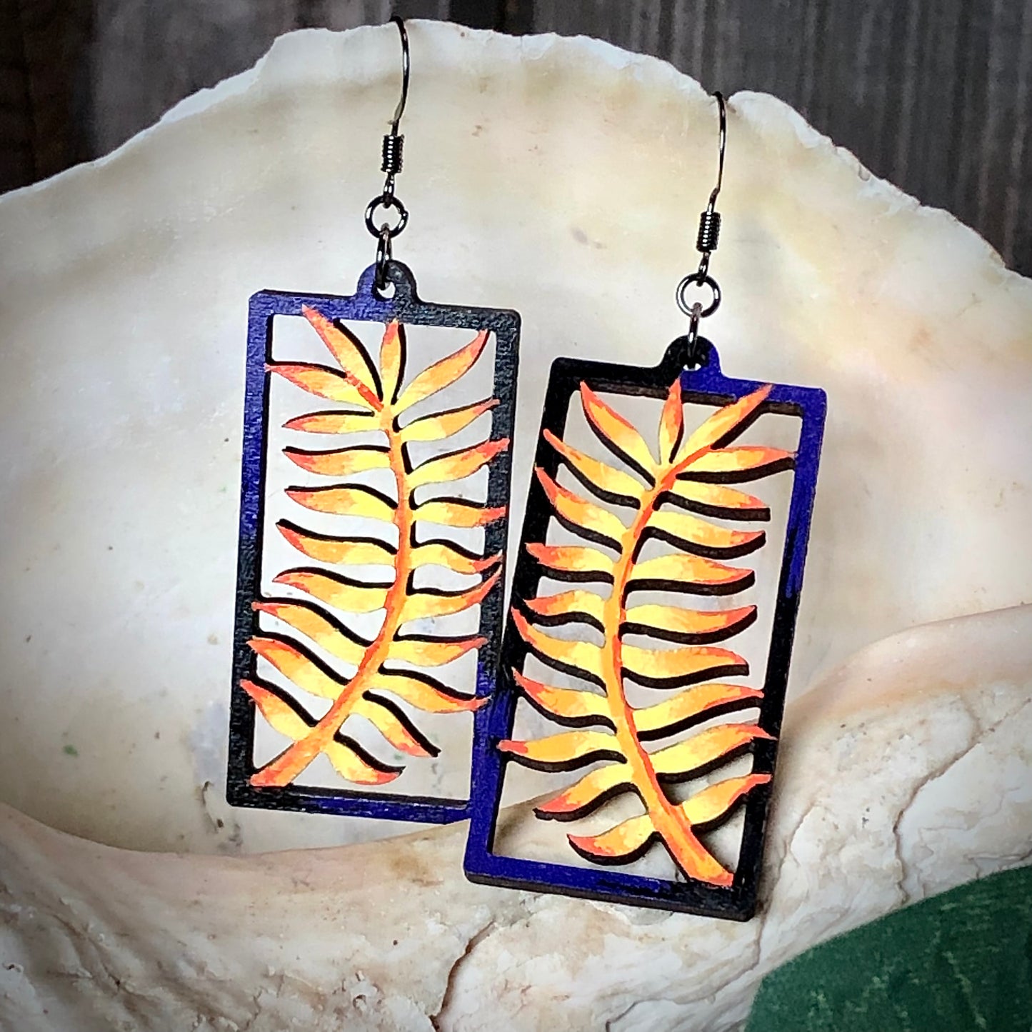 Ferngrove - Autumn - Hand-Painted Wood Earrings