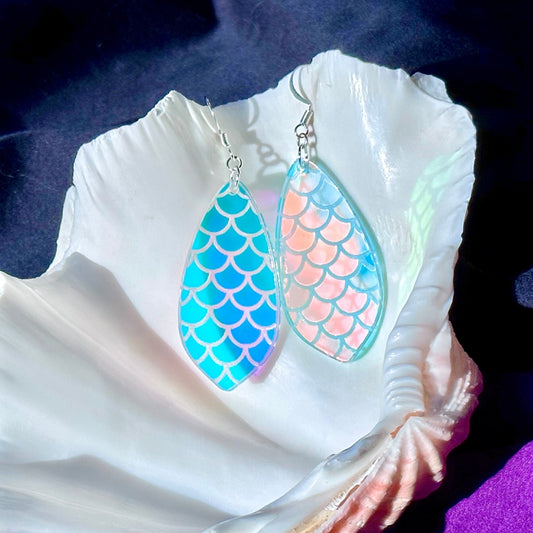Iridescent Mermaid Scales Earrings - Driftless Enchantments