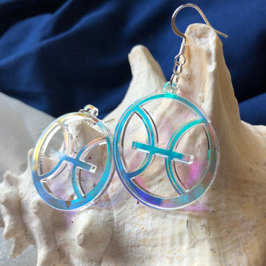 Iridescent Pisces Zodiac Earrings - Driftless Enchantments