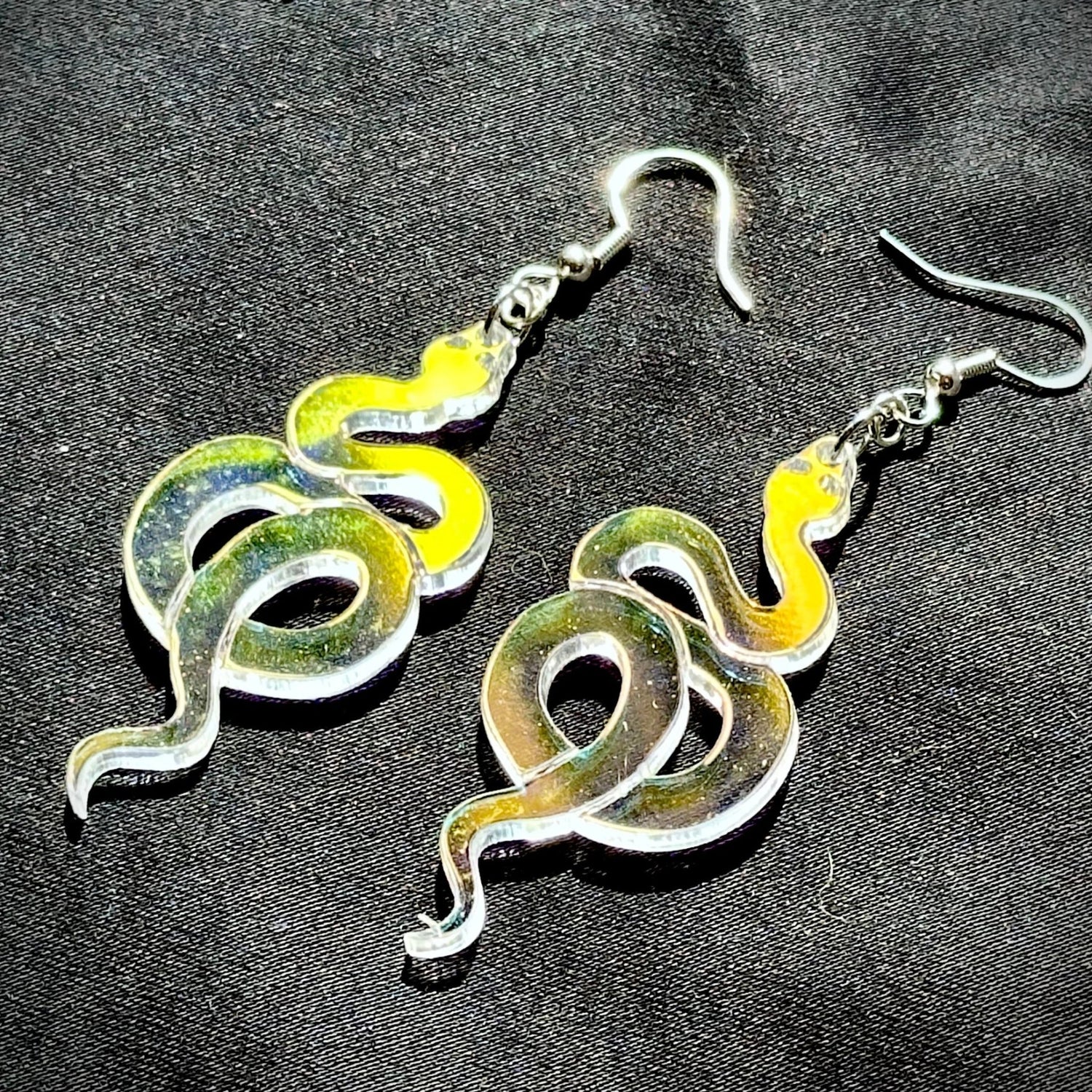 Iridescent Snake Earrings - Driftless Enchantments