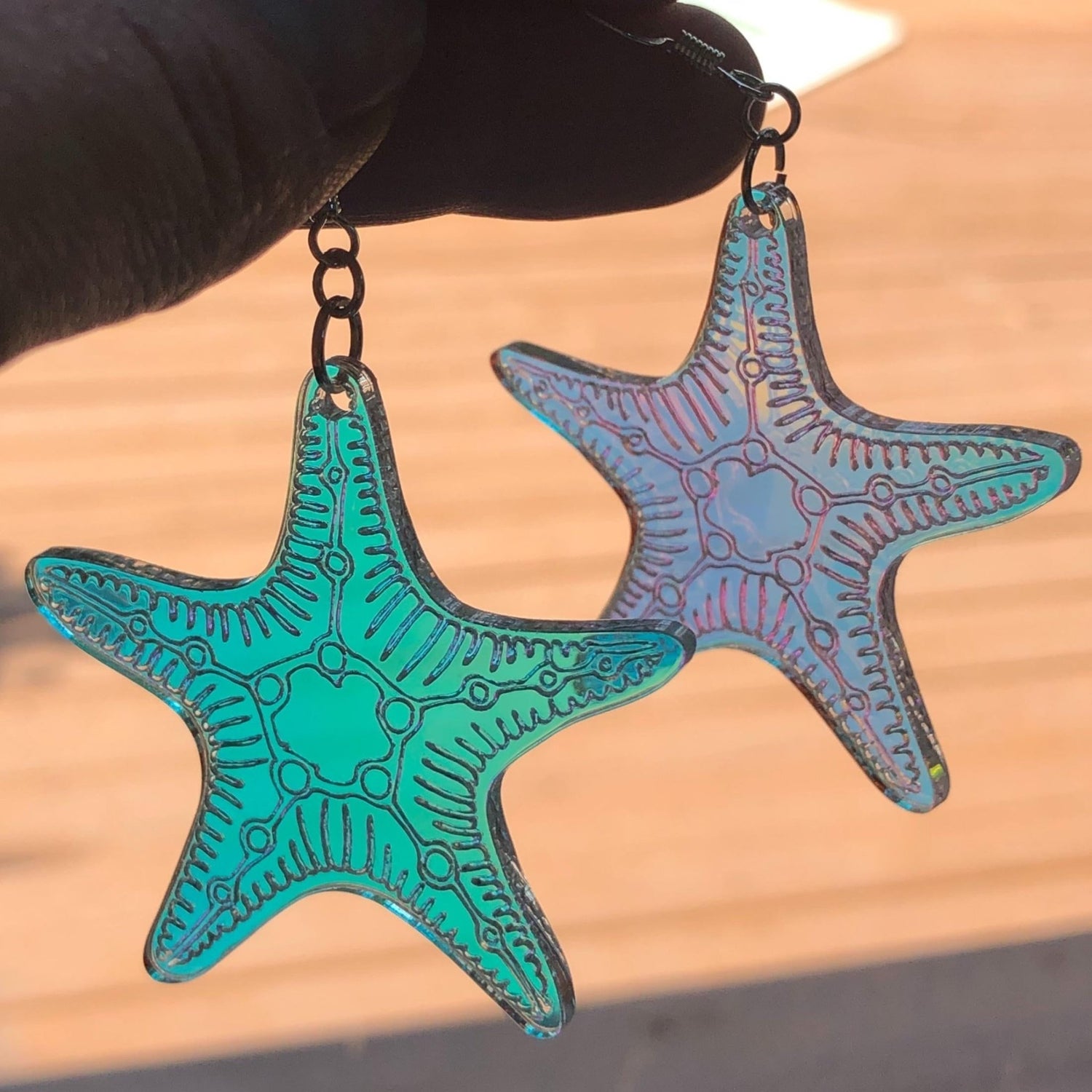 Iridescent Starfish Earrings - Driftless Enchantments