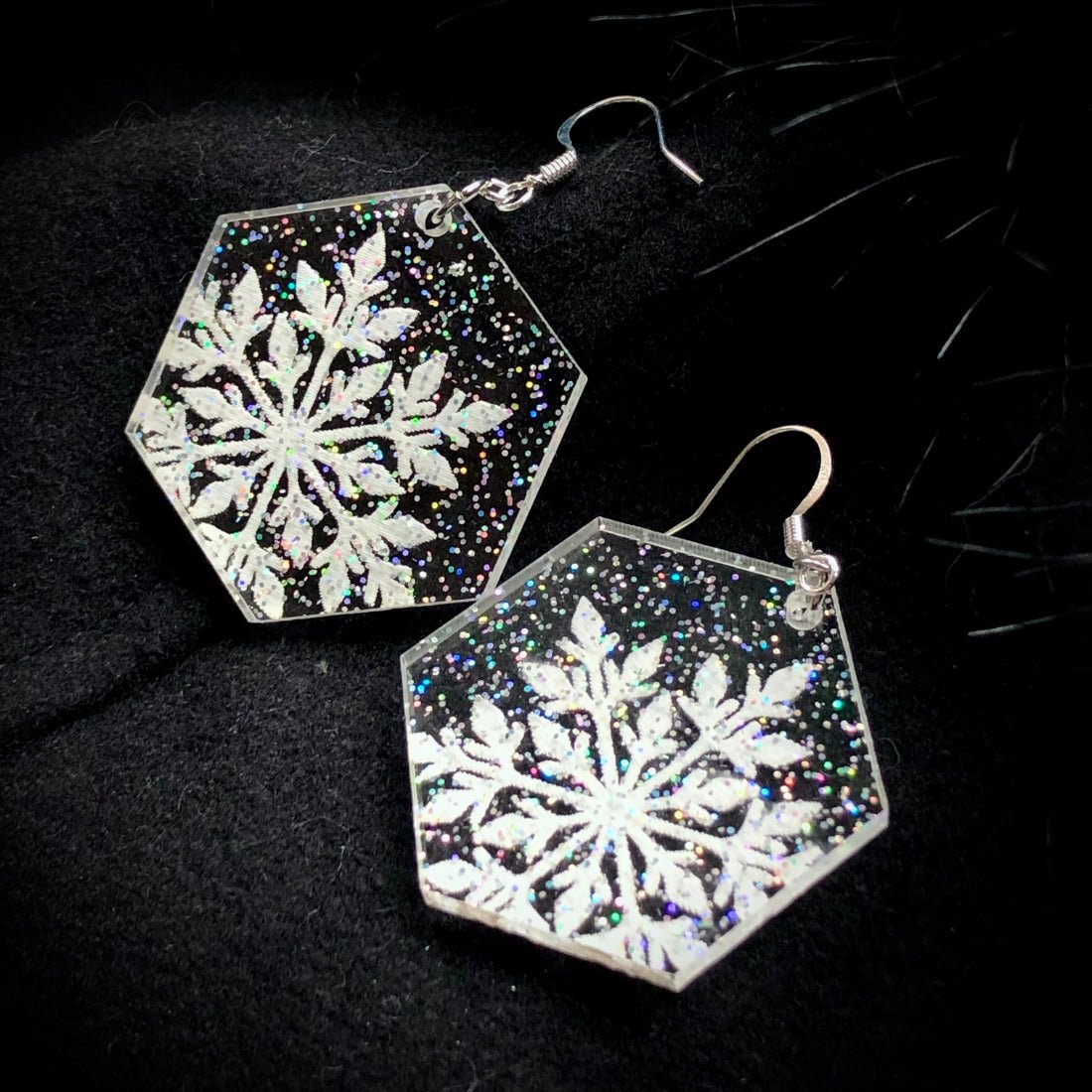 Magical Glitter Ice Crystal Earrings - Driftless Enchantments