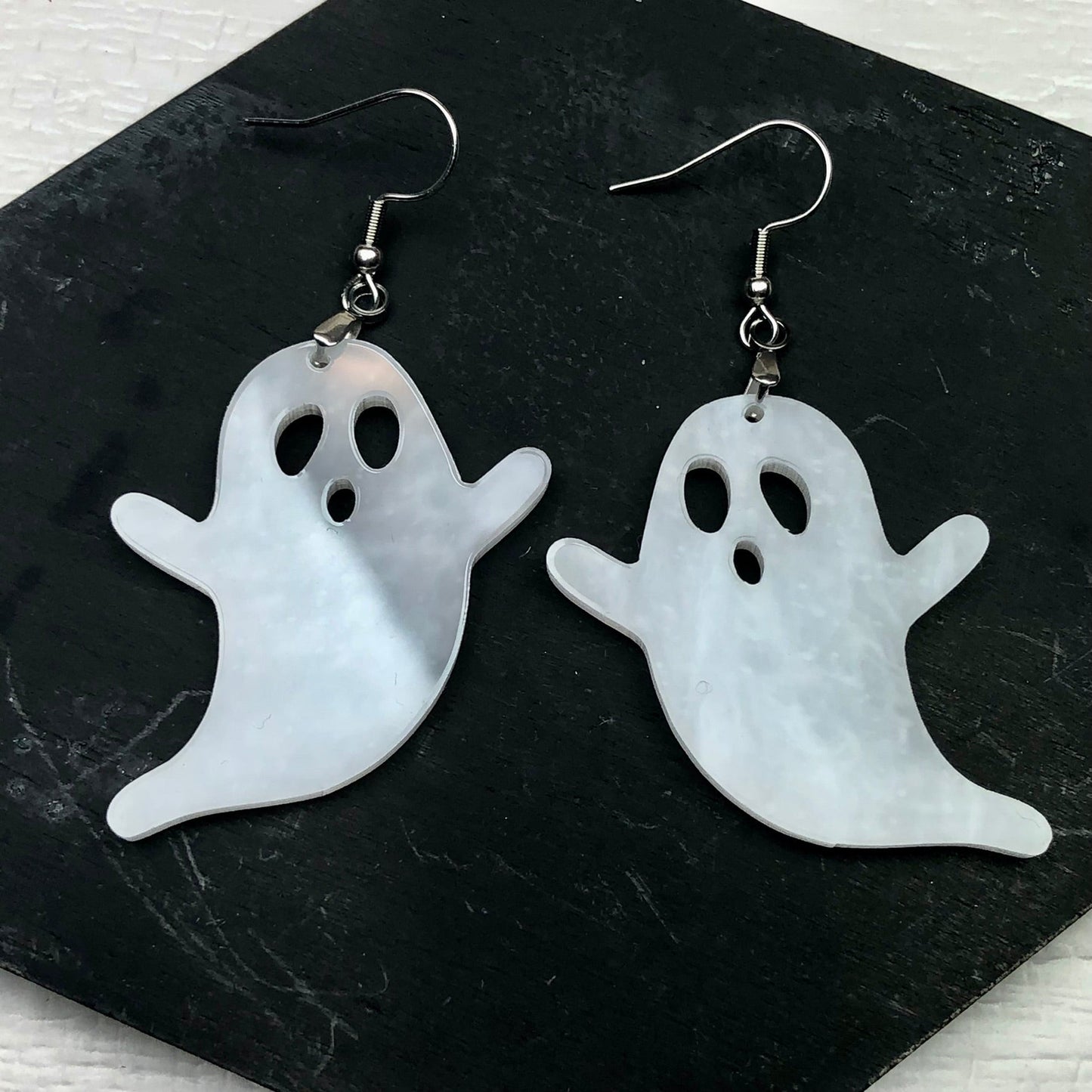 Marble Flying Ghost Earrings - Driftless Enchantments