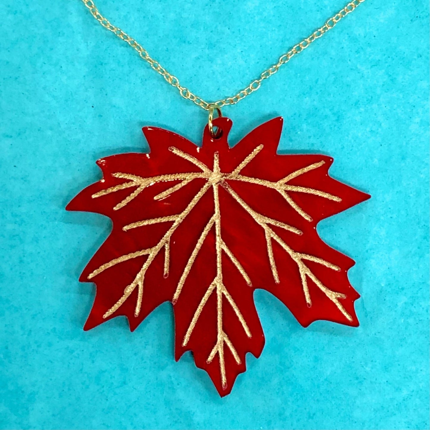 Oktoberfest Maple Leaf Pendant - Driftless Enchantments