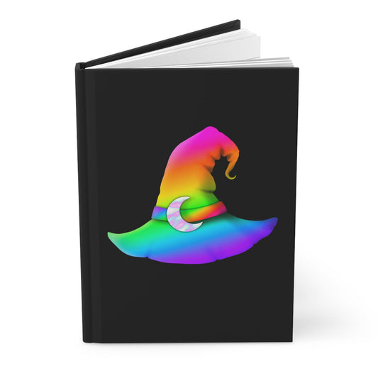 Rainbow Witch Hat Hardcover Journal - Driftless Enchantments