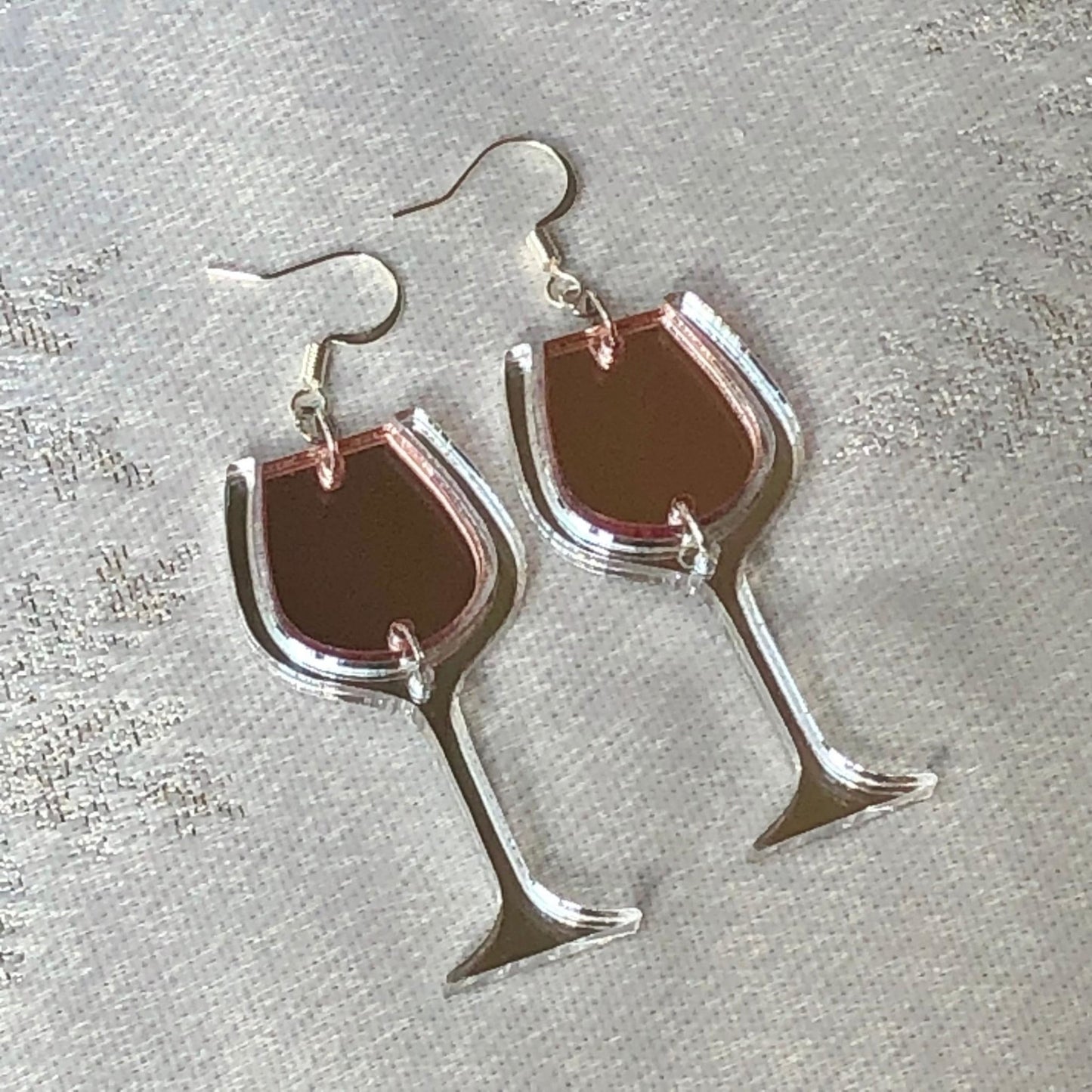 Rosé Wine Glass Earrings - Driftless Enchantments