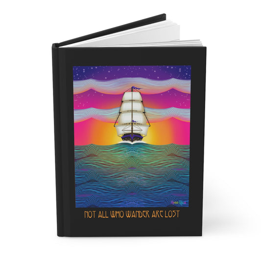 Ship at Sunset Hardcover Journal - Driftless Enchantments