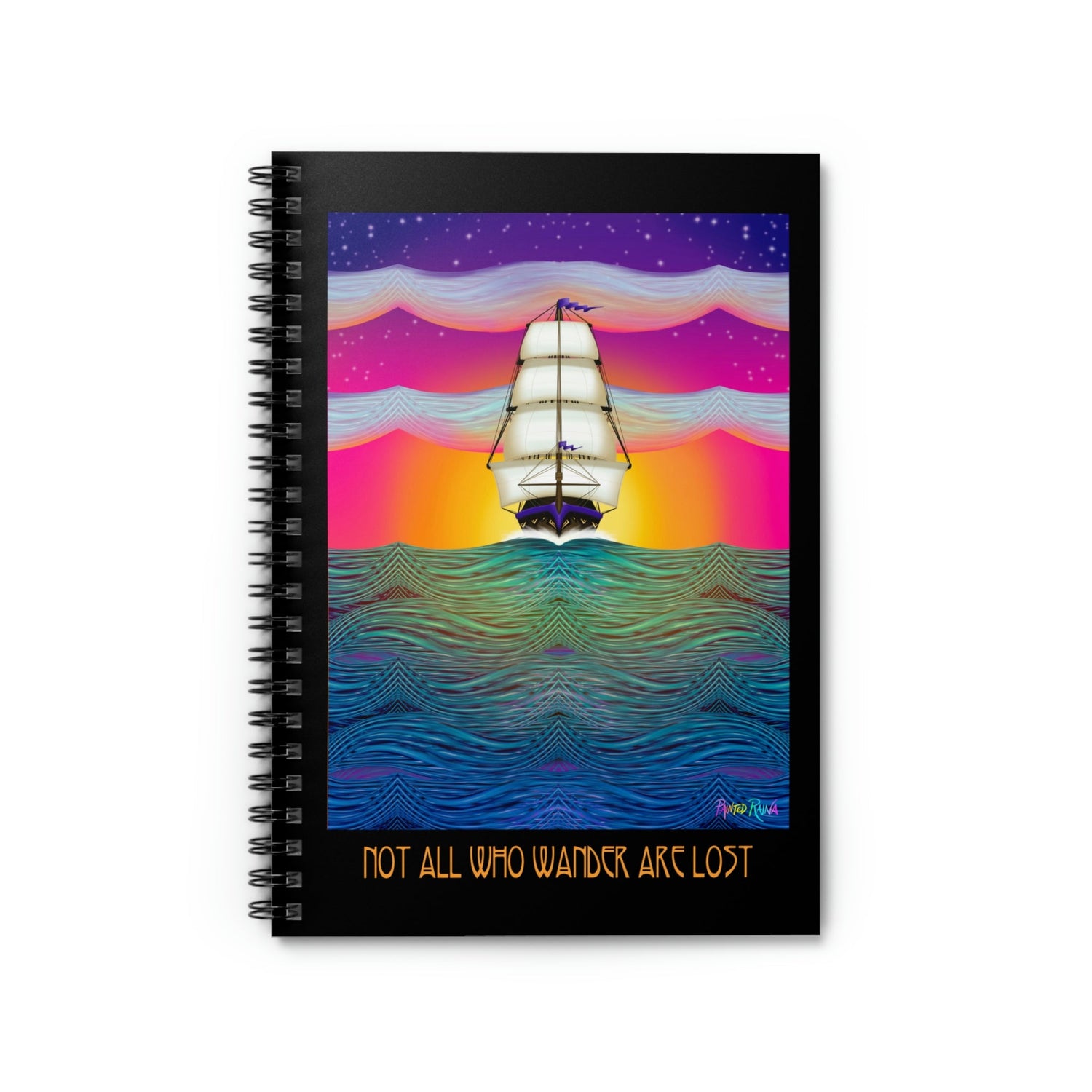 Ship at Sunset - Spiral Notebook - Driftless Enchantments